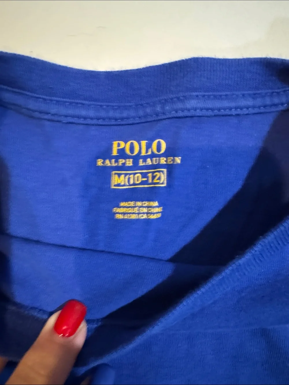 Ralph Lauren Kids Bright Blue Crewneck Tee with Orange Pony
